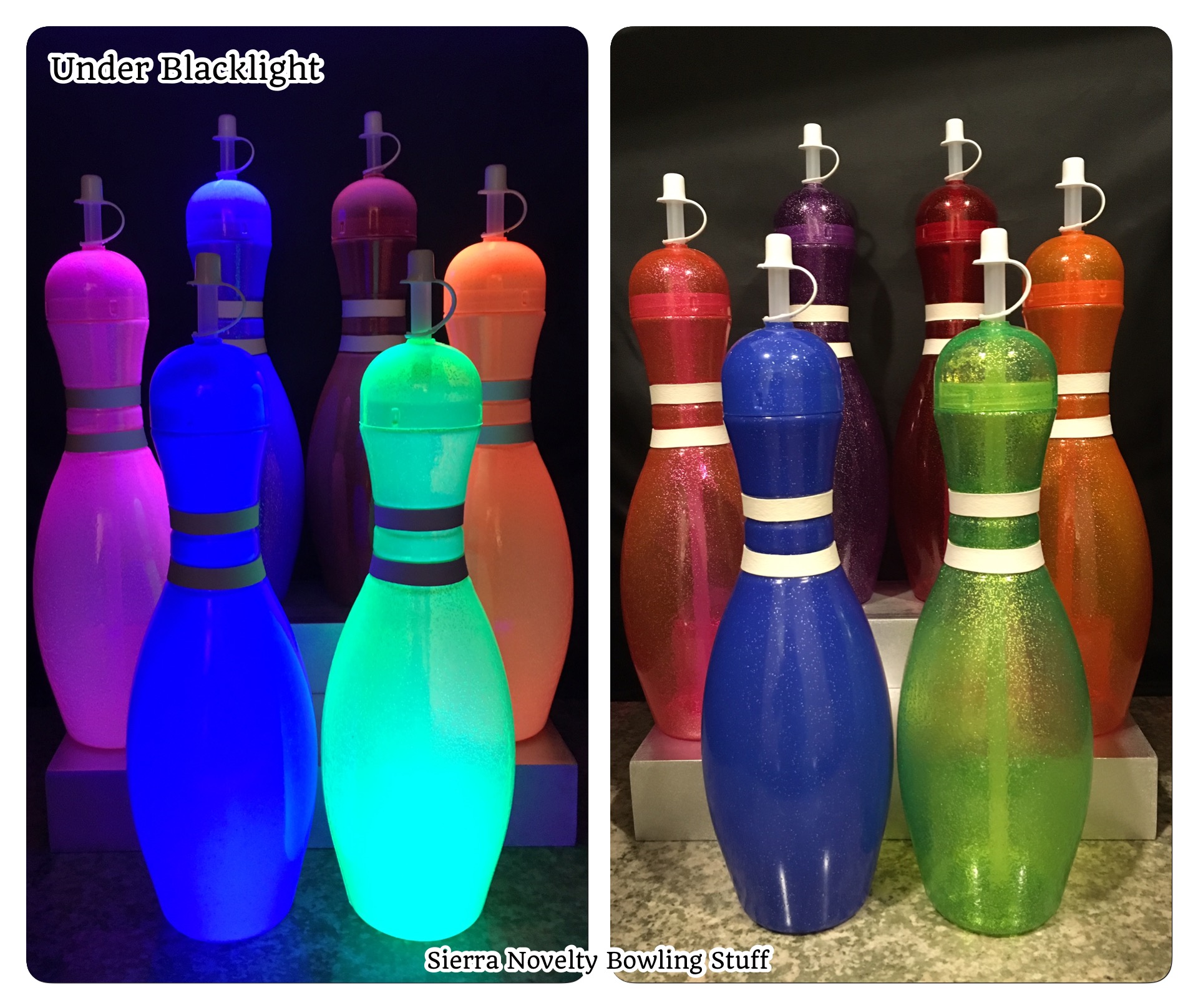 12 bowling pin Sipper Tasses avec paille-Bouteilles d'eau Fun express
