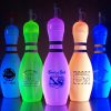 Bowling Pin Sippers Glow under blacklight