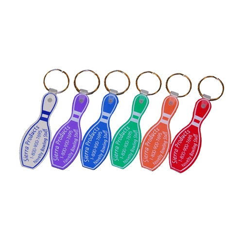 Personalized bowling pin keychains