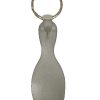 Silver Bowling Pin Keychain