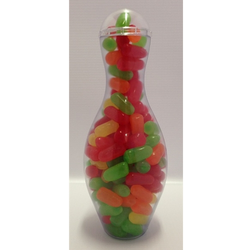 Mini Bowling Pin Party Favor filled with Mike & Ike's