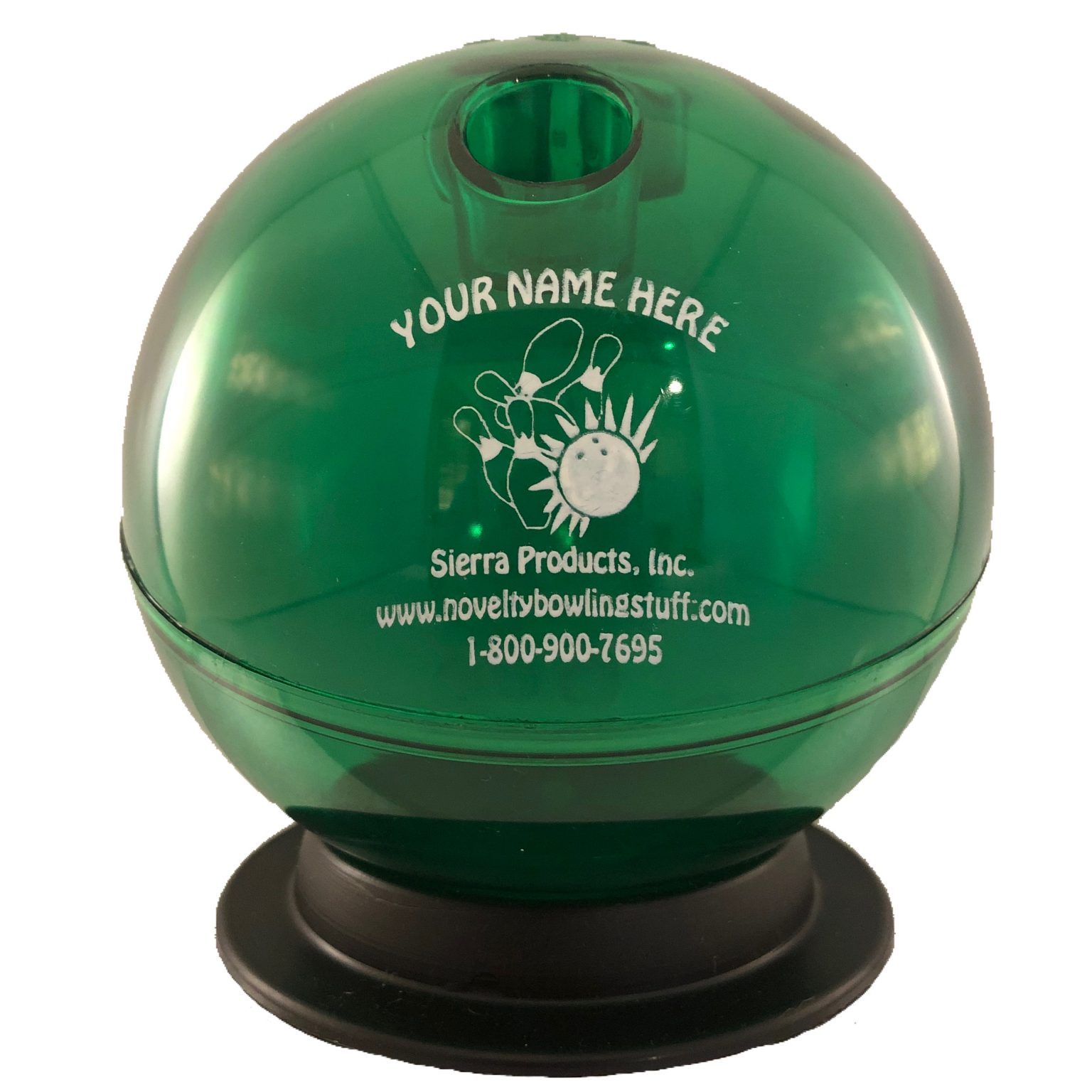 Personalized Bowling Ball Banks in Green & Party Favors Sierra Products