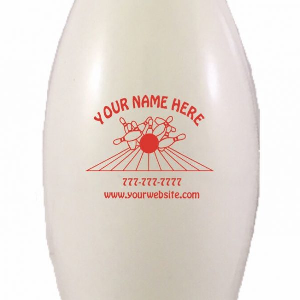 Personalized Bowling Pin Water Bottle White