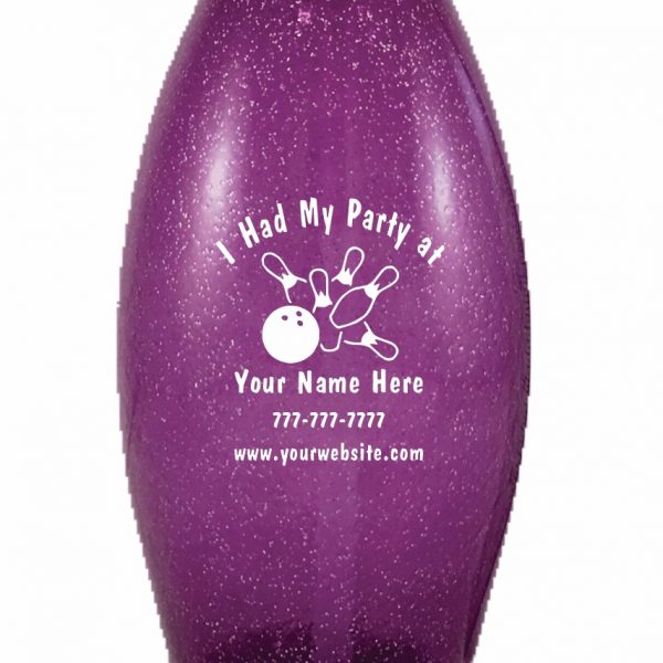 Personalized Bowling Pin Water Bottle Purple