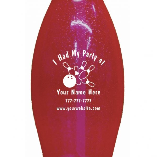 Personalized Bowling Pin Water Bottle Pink