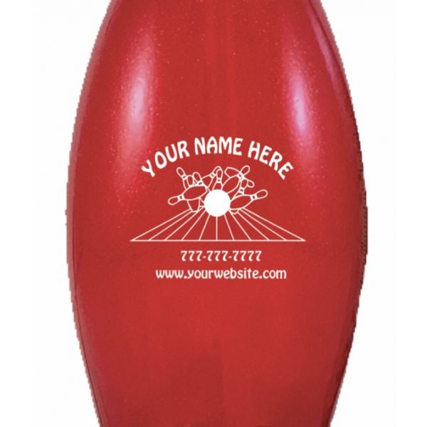 Personalized Bowling Pin Water Bottle Red