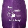 Birthday Bowling Pin Water Bottle Purple