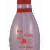 Birthday Bowling Pin Water Bottle Clear