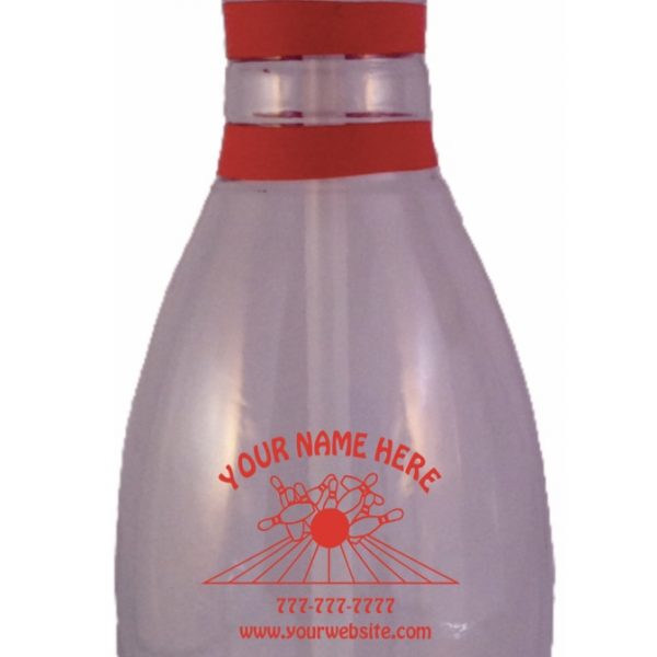 Personalized Bowling Pin Water Bottle Clear