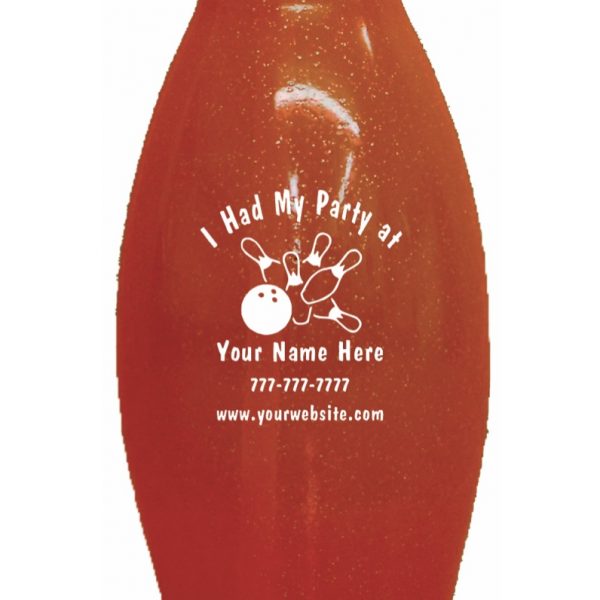 Personalized Bowling Pin Water Bottle Orange