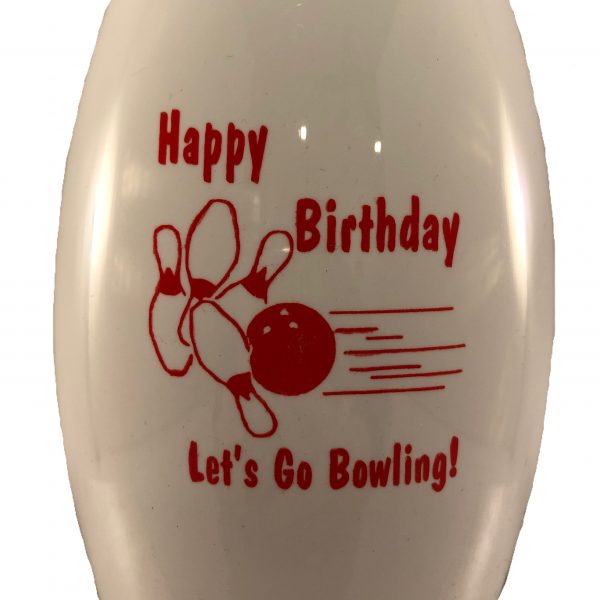 Birthday Bowling Pin Bottle White