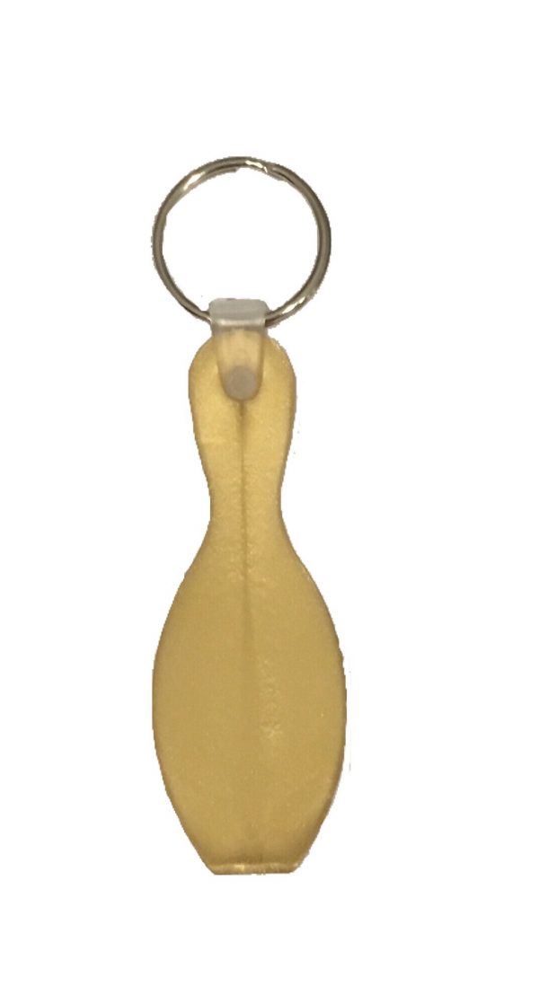 Personalized Bowling Pin Key Chains Gold