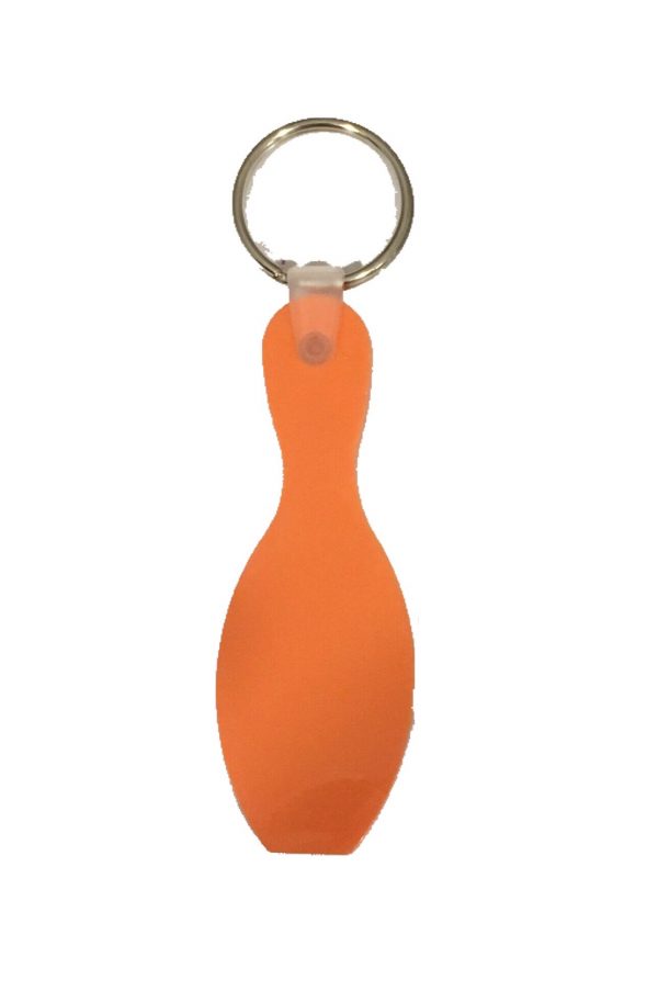 Personalized Bowling Pin Key Chains Orange