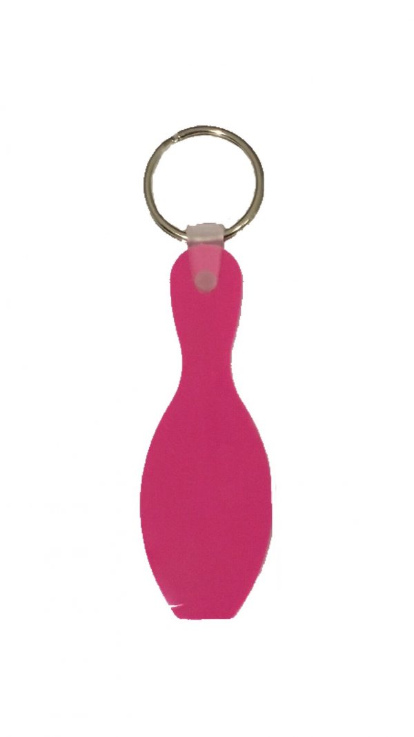 Personalized Bowling Pin Key Chains Pink