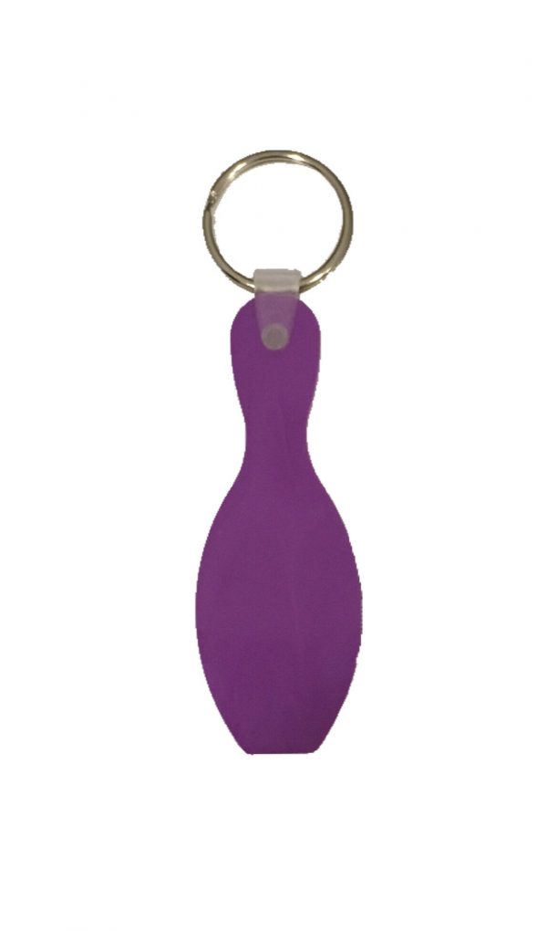 Personalized Bowling Pin Key Chains Purple