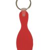 Personalized Bowling Pin Key Chains Red