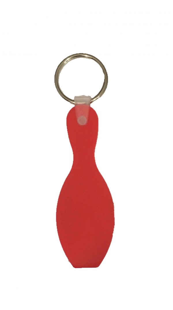 Personalized Bowling Pin Key Chains Red