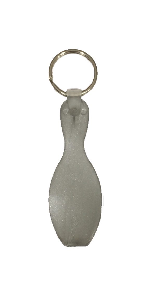 Personalized Bowling Pin Key Chains Silver