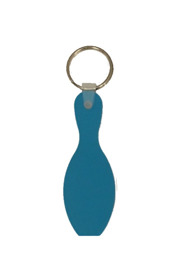 Personalized Bowling Pin Key Chains Turquoise