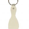 Personalized Bowling Pin Key Chains White