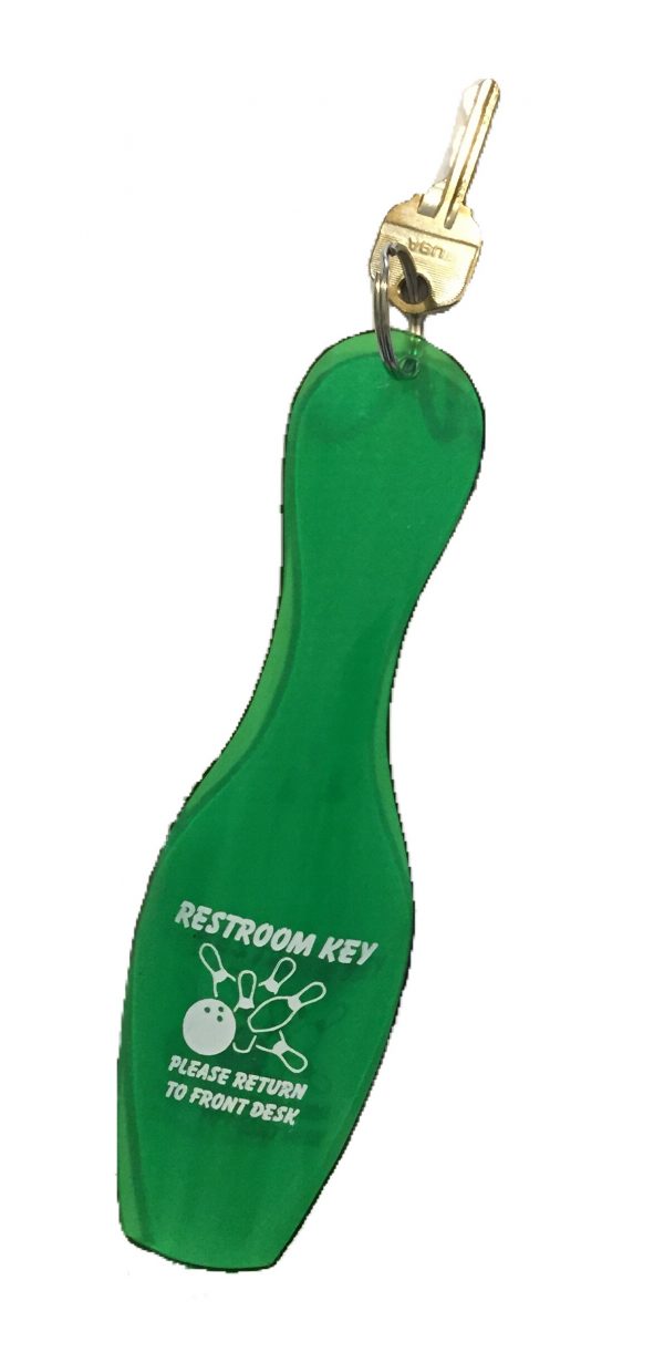 Bowling Pin Restroom Key Green