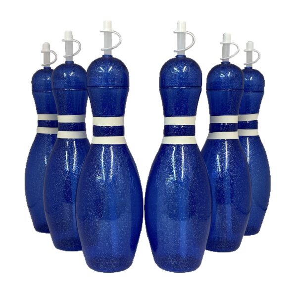 Bowling Pin Water Bottle - 6 pack - Blue