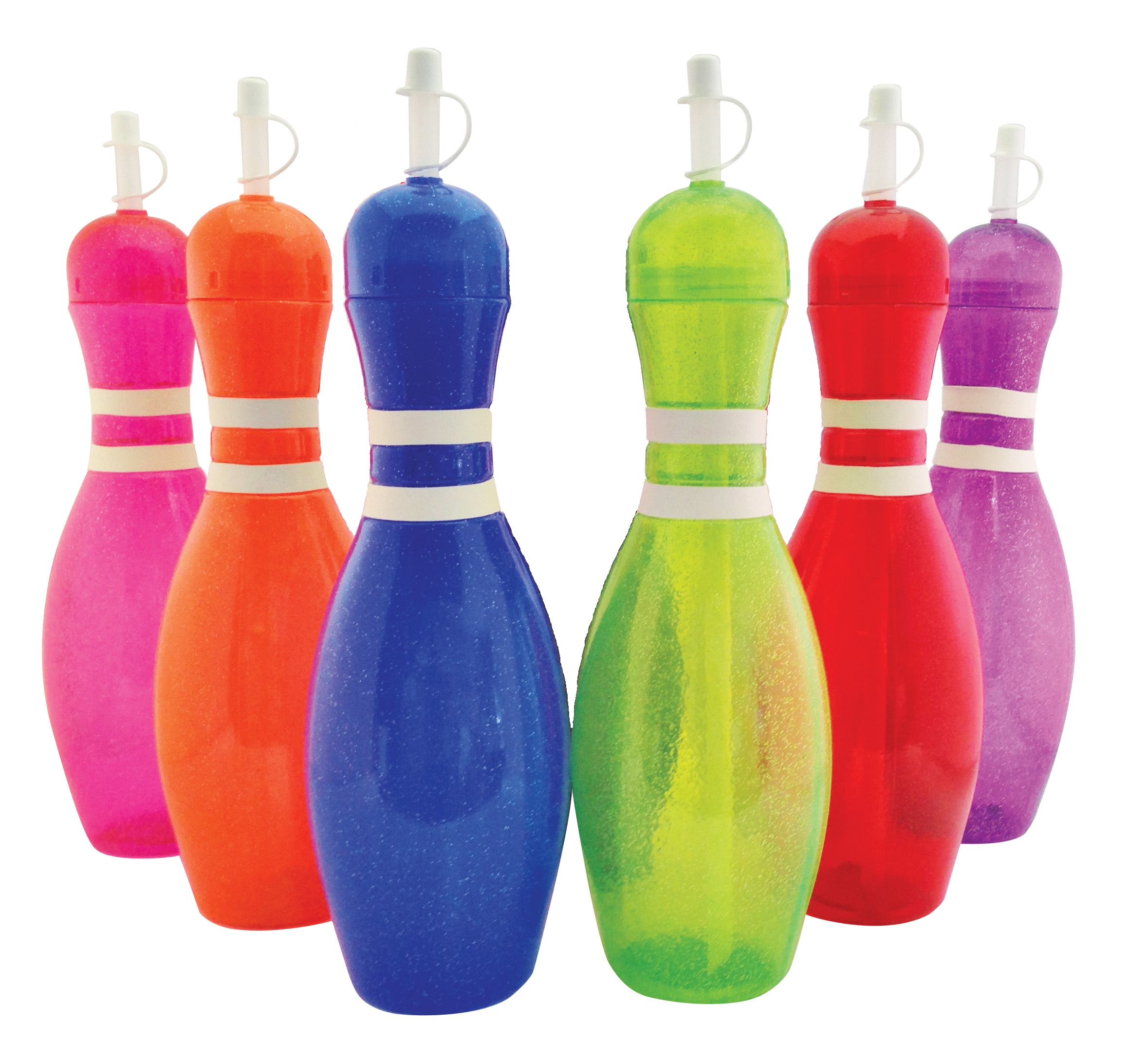 Large Bowling Pin Water Bottle 6 pack by Sierra Novelty Bowling Stuff