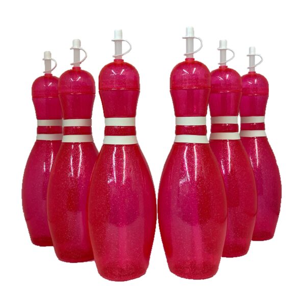 Bowling Pin Water Bottle - 6 pack - Pink