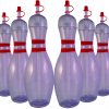 Clear Bowling Pin Water Bottles 6 pack