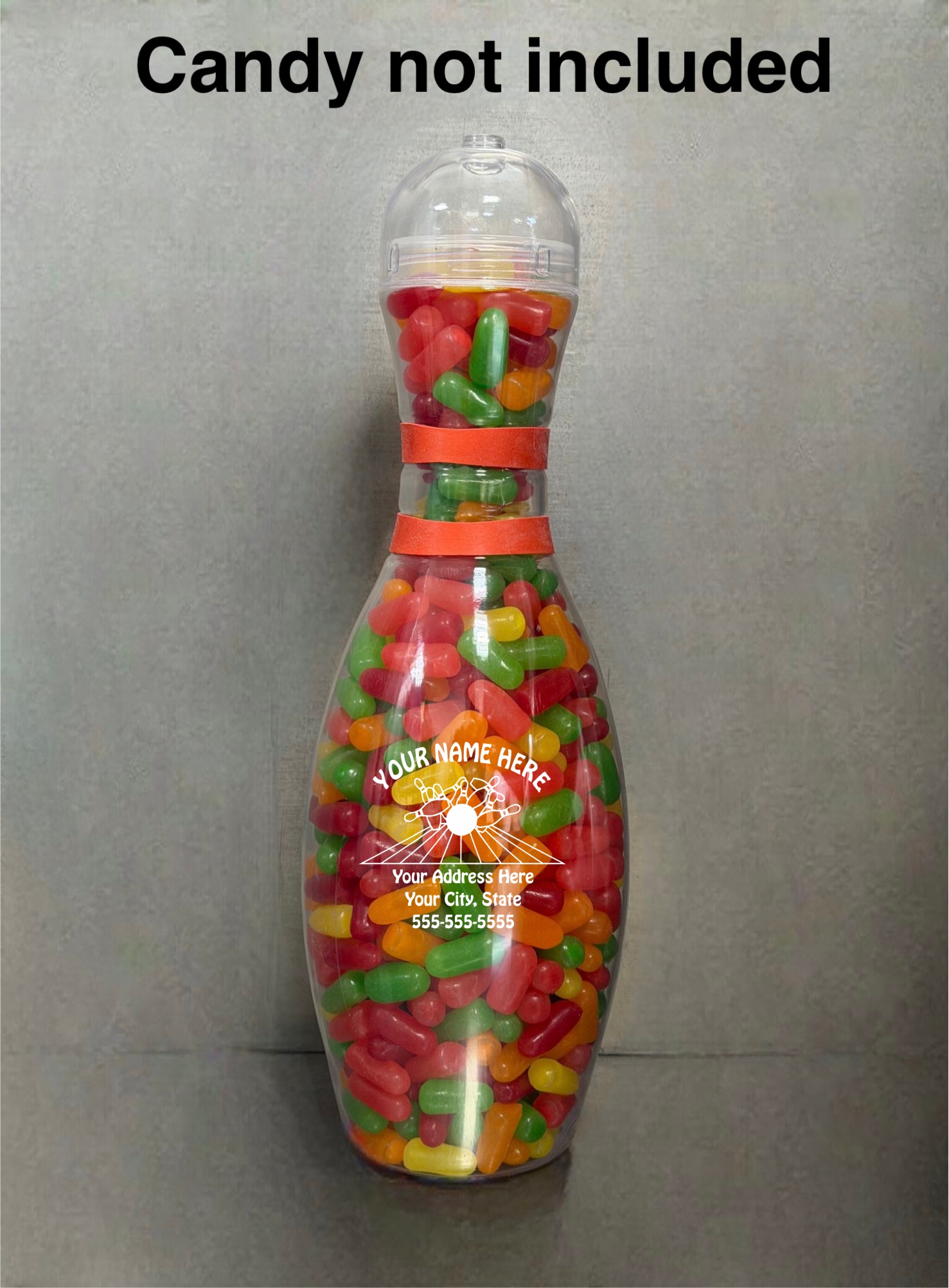 Personalized Large Candy Bowling Pin Bottle
